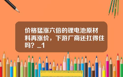 价格猛涨六倍的锂电池原材料再涨价，下游厂商还扛得住吗？_1