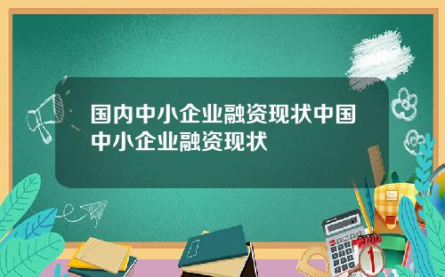 国内中小企业融资现状中国中小企业融资现状