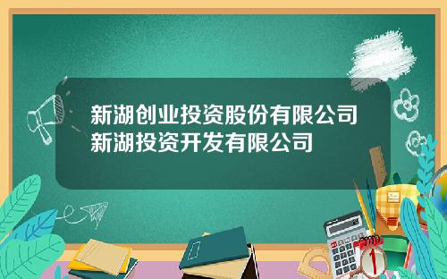 新湖创业投资股份有限公司新湖投资开发有限公司