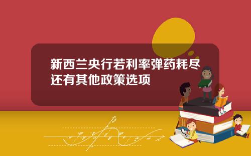 新西兰央行若利率弹药耗尽还有其他政策选项