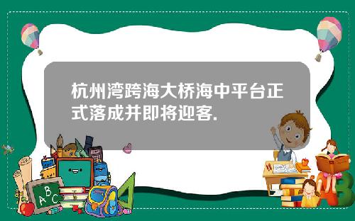 杭州湾跨海大桥海中平台正式落成并即将迎客.