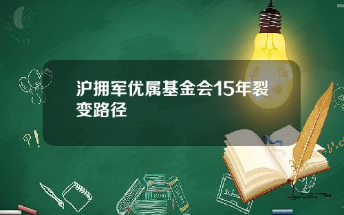 沪拥军优属基金会15年裂变路径