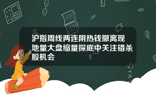 沪指周线两连阴热钱撤离现地量大盘缩量探底中关注错杀股机会