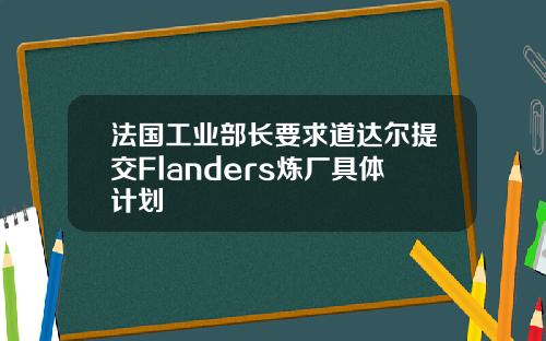 法国工业部长要求道达尔提交Flanders炼厂具体计划