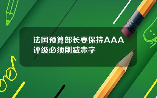 法国预算部长要保持AAA评级必须削减赤字