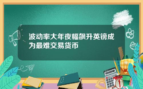 波动率大年夜幅飙升英镑成为最难交易货币