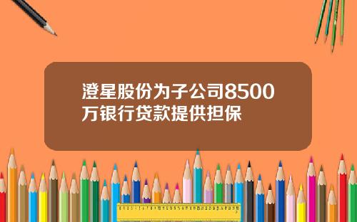 澄星股份为子公司8500万银行贷款提供担保