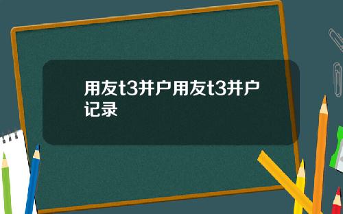 用友t3并户用友t3并户记录