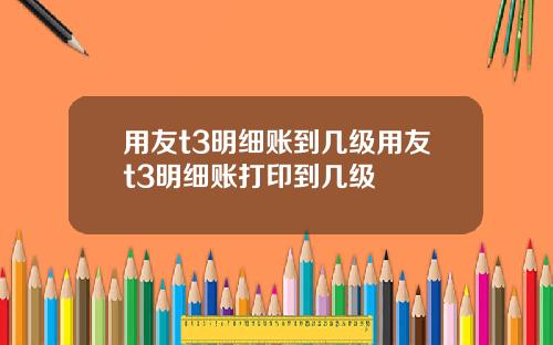 用友t3明细账到几级用友t3明细账打印到几级