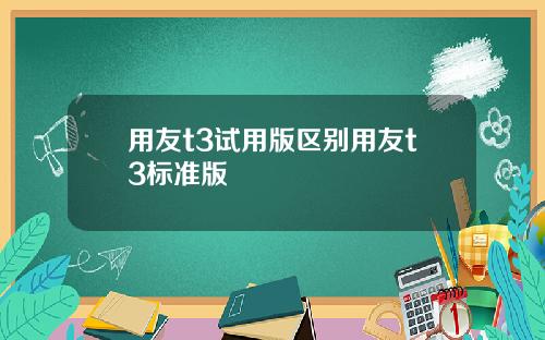 用友t3试用版区别用友t3标准版