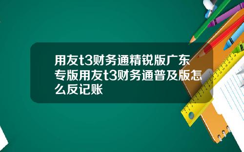 用友t3财务通精锐版广东专版用友t3财务通普及版怎么反记账