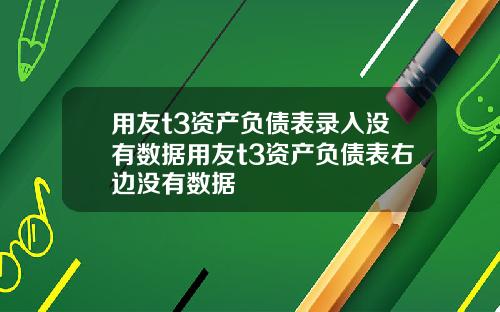 用友t3资产负债表录入没有数据用友t3资产负债表右边没有数据