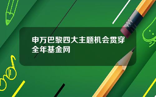 申万巴黎四大主题机会贯穿全年基金网