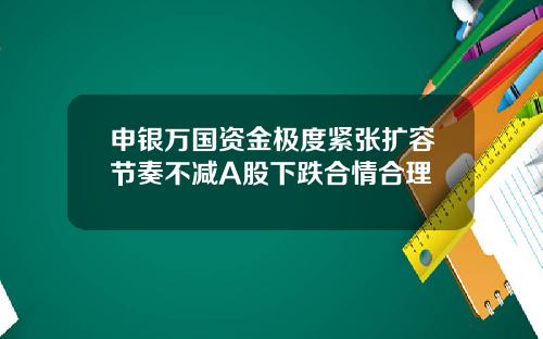 申银万国资金极度紧张扩容节奏不减A股下跌合情合理