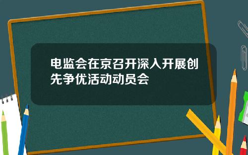 电监会在京召开深入开展创先争优活动动员会