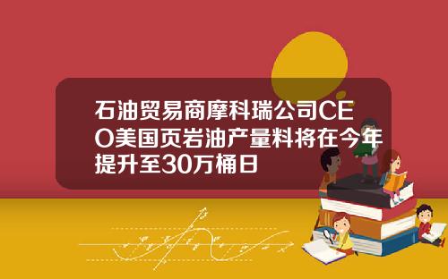 石油贸易商摩科瑞公司CEO美国页岩油产量料将在今年提升至30万桶日