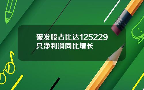 破发股占比达125229只净利润同比增长