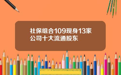 社保组合109现身13家公司十大流通股东