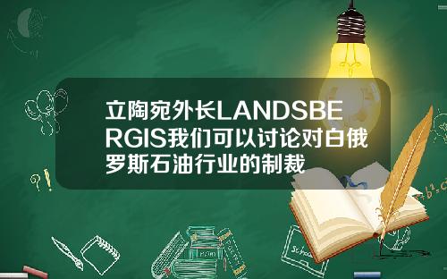 立陶宛外长LANDSBERGIS我们可以讨论对白俄罗斯石油行业的制裁