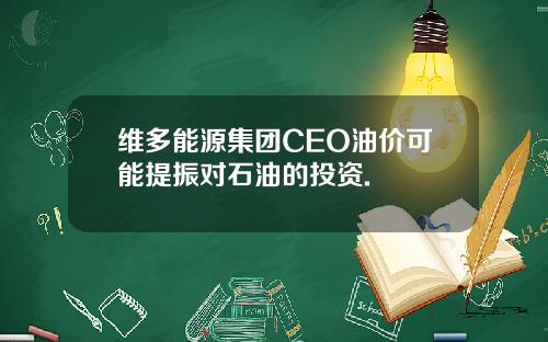 维多能源集团CEO油价可能提振对石油的投资.