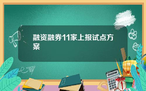 融资融券11家上报试点方案