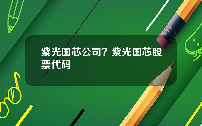 紫光国芯公司？紫光国芯股票代码