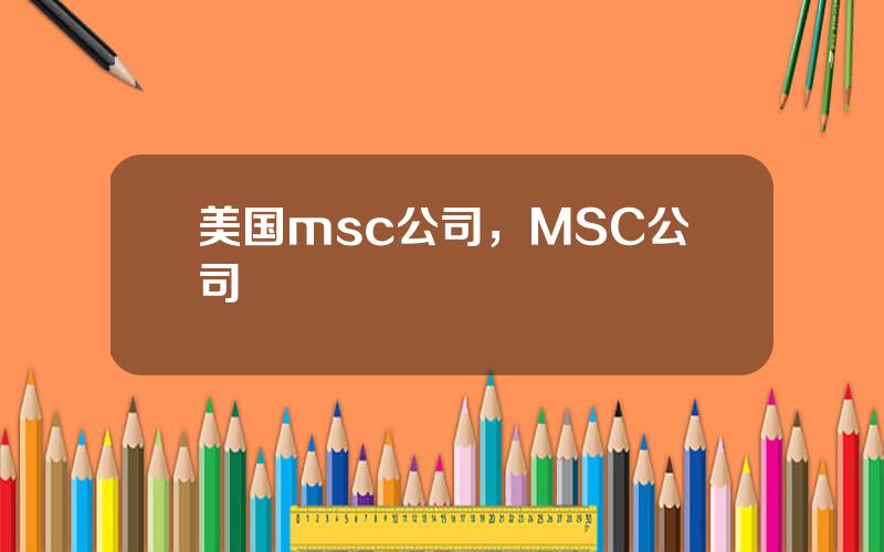 美国msc公司，MSC公司