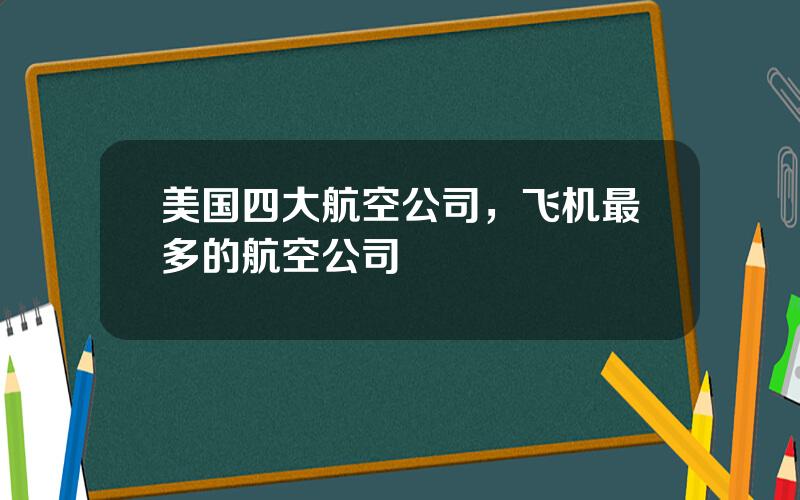 美国四大航空公司，飞机最多的航空公司