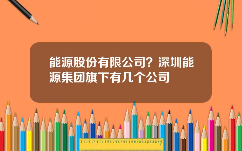 能源股份有限公司？深圳能源集团旗下有几个公司