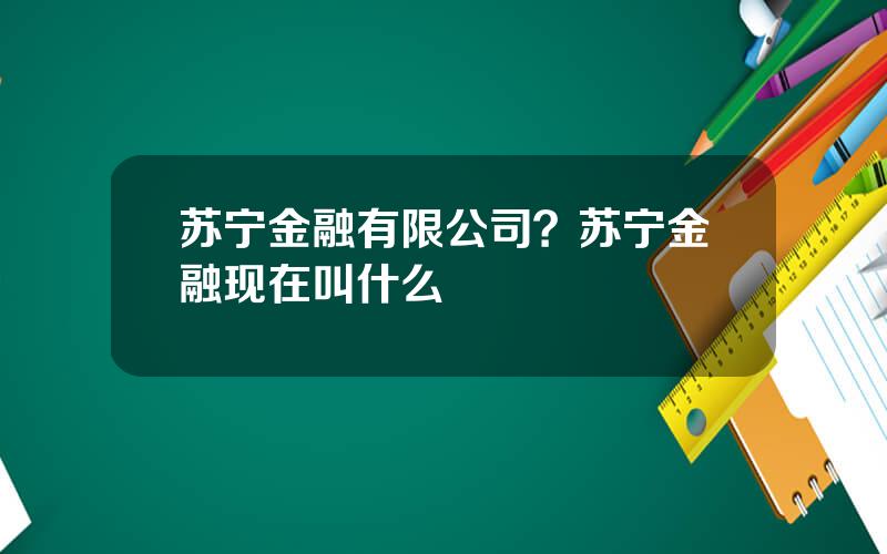 苏宁金融有限公司？苏宁金融现在叫什么