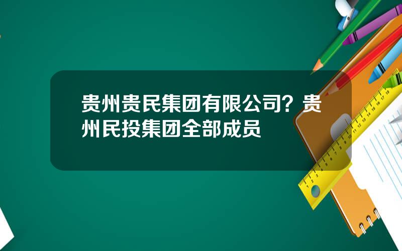 贵州贵民集团有限公司？贵州民投集团全部成员