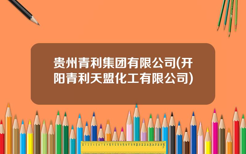 贵州青利集团有限公司(开阳青利天盟化工有限公司)