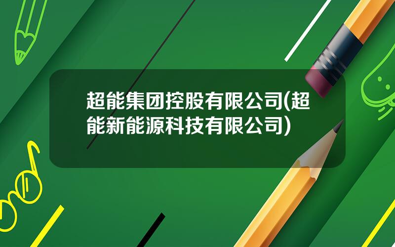 超能集团控股有限公司(超能新能源科技有限公司)